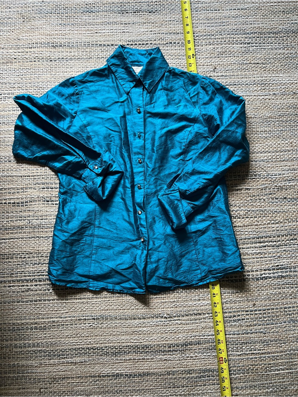 Roaman's Teal Silk Blouse